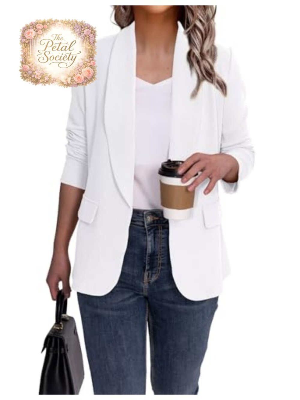 Women's Lightweight Slim Fit Open Front Blazer Business Casual Office